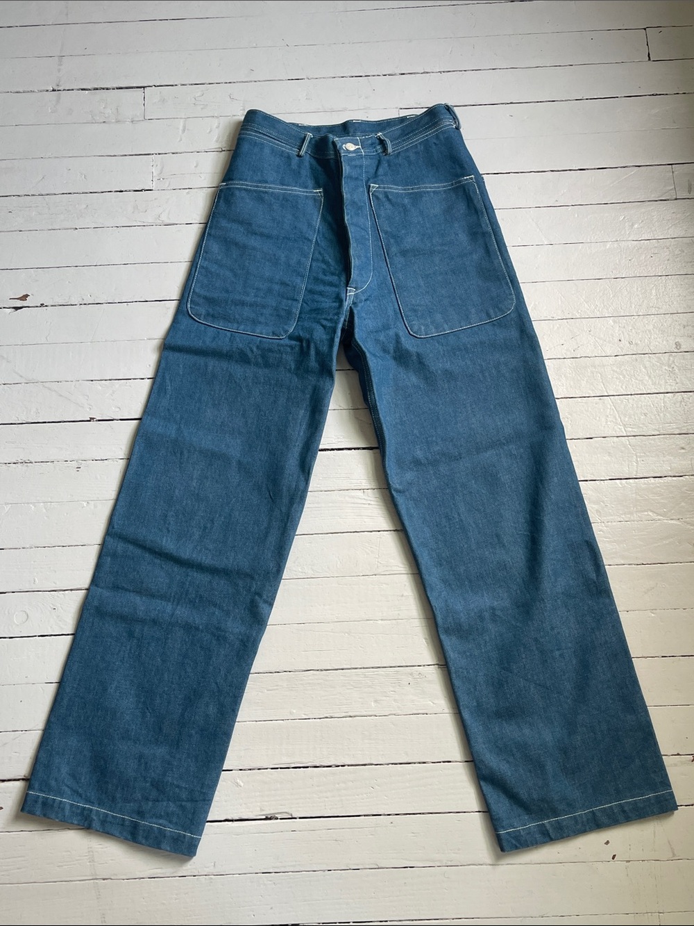 As Ever NYC High-Waist Wide Leg Patch Pocket Blue Jeans, Women’s 28